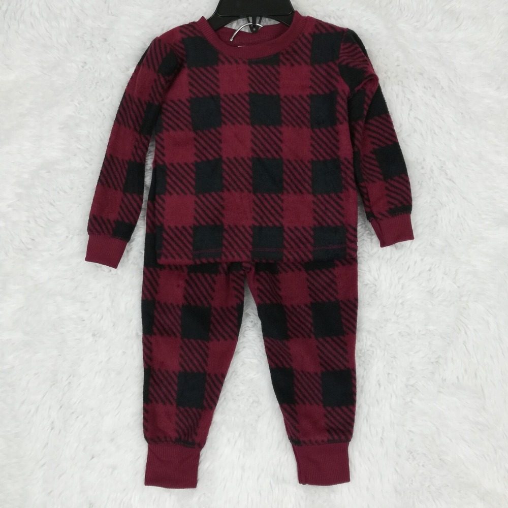 Jaclyn‎ Infants Pajama 2 Piece Set Buffalo Check Red Plaid 9M New